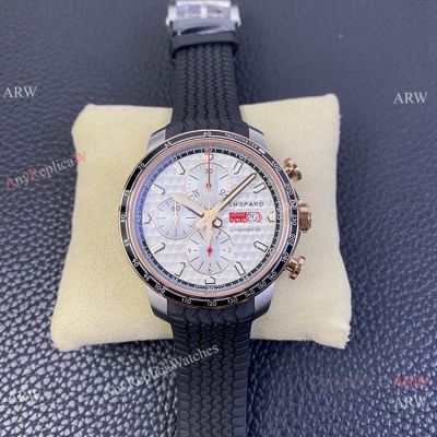 Swiss Grade one Copy Chopard Mille Miglia GTS Azzurro Watch Rose Gold Crown White Dial